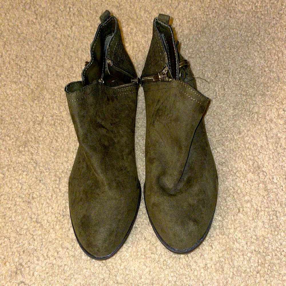 ROGUE army green womens ankle boots